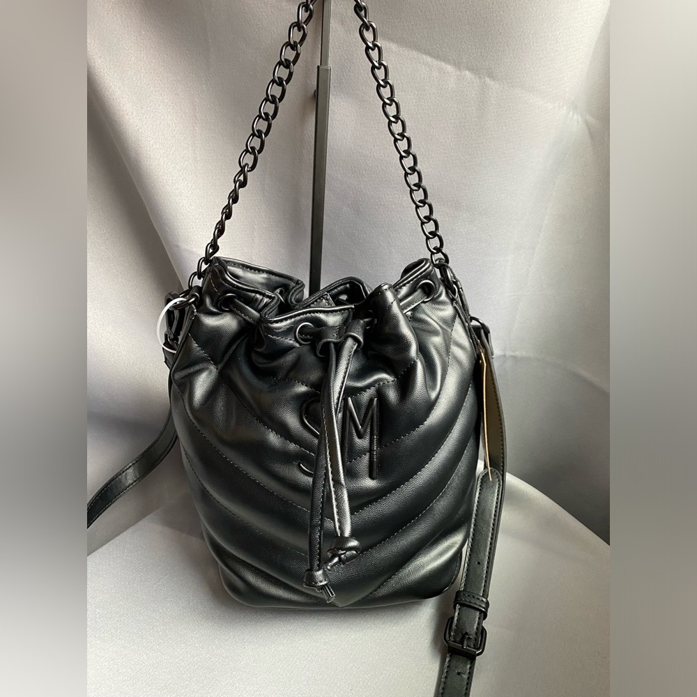 Steve Madden Black Bucket Crossbody Bag NWT